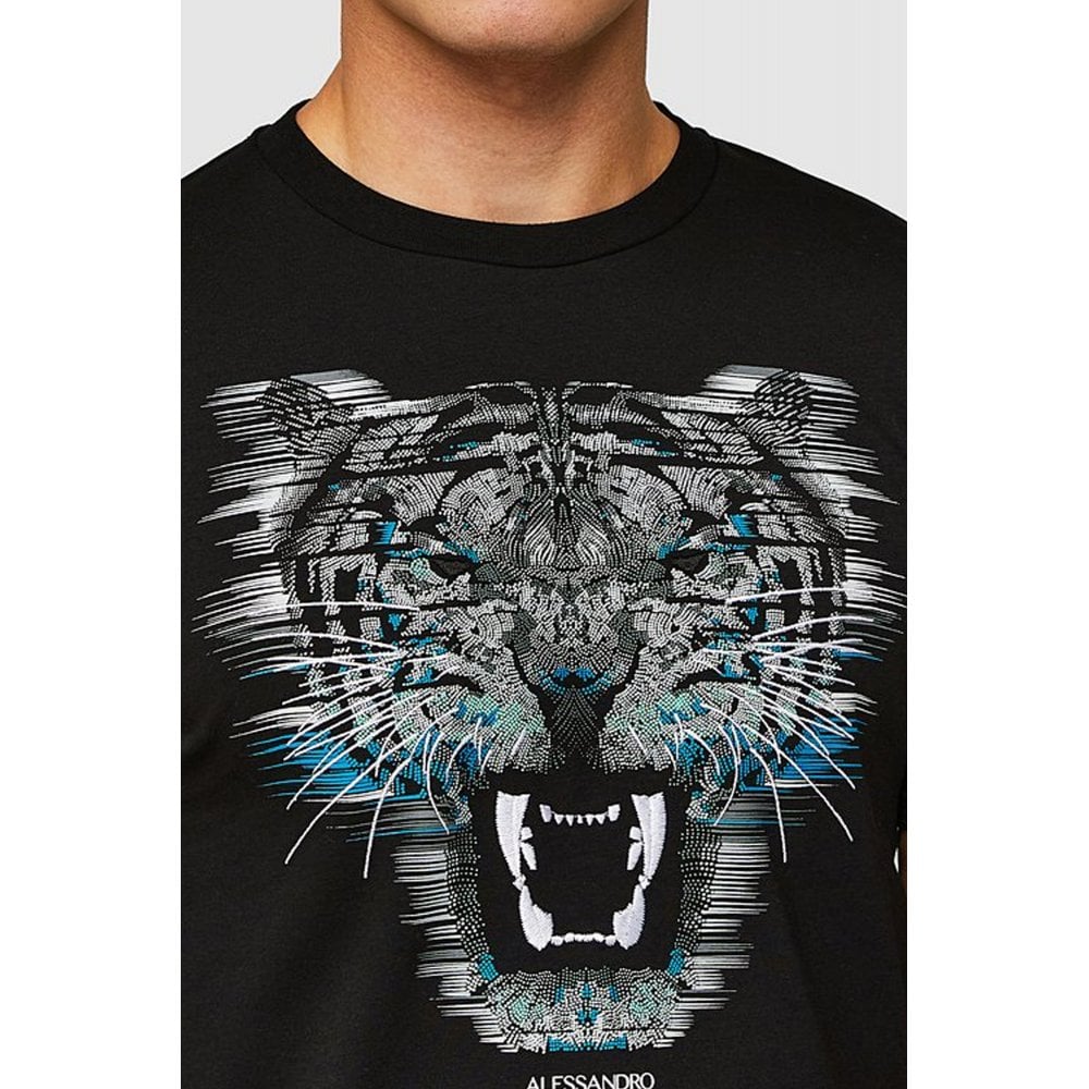 Alessandro Zavetti Growler Dot T-Shirt Jet Black - Image 3