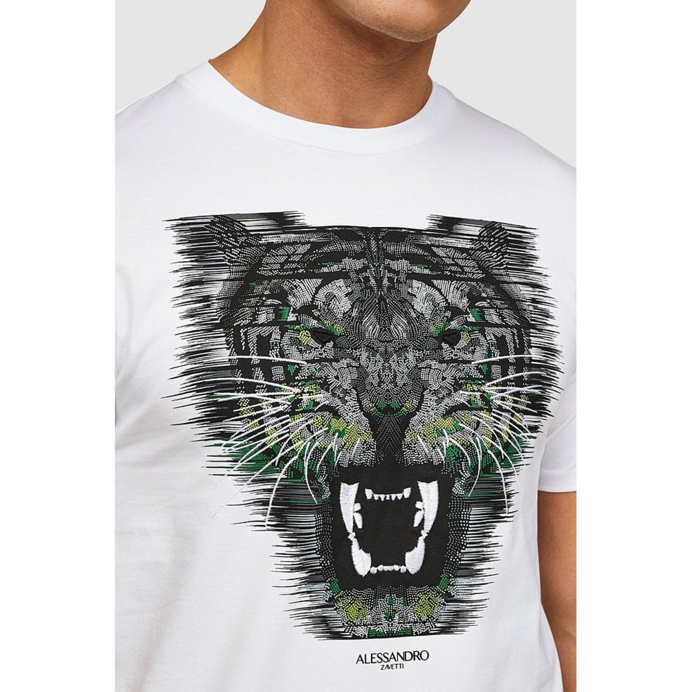 Alessandro Zavetti Growler Dot T-Shirt Optic White - Image 3