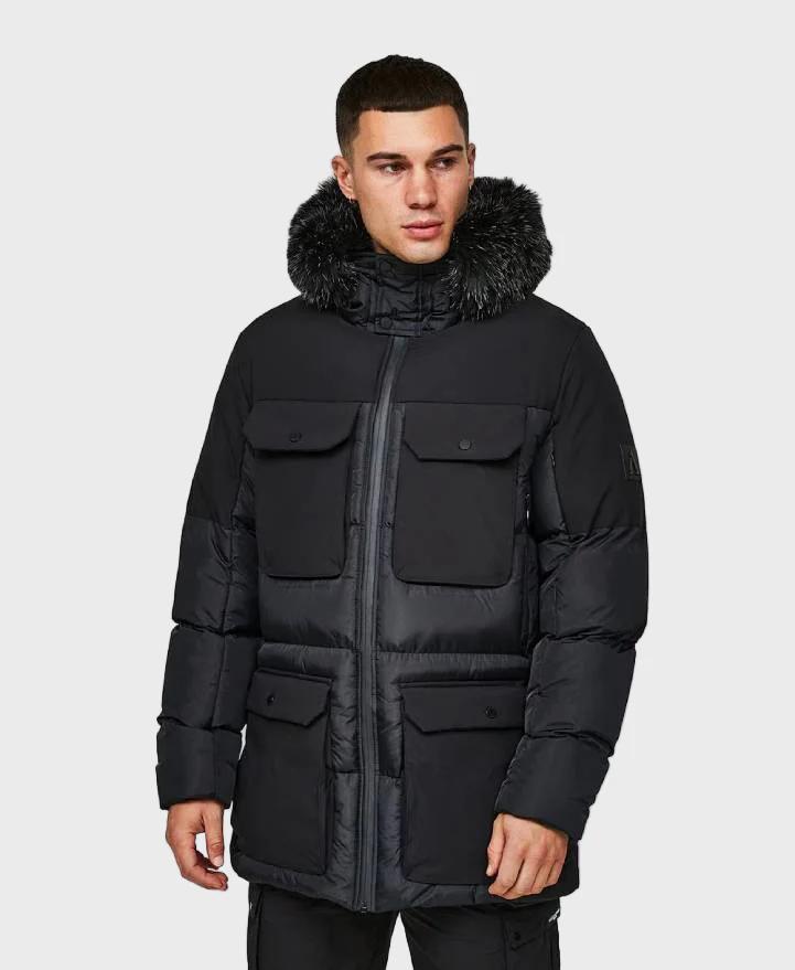 Alessandro Zavetti Marchetti Puffer Parka Jacket Black