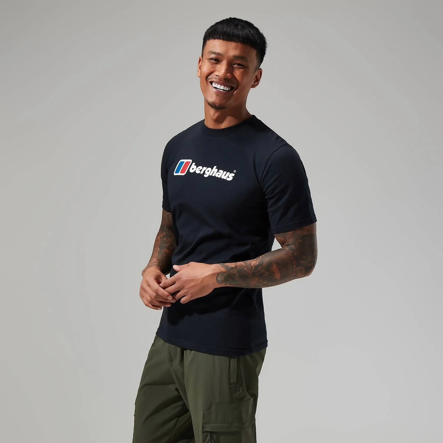 Berghaus Organic Big Classic Logo T-Shirt Black - Image 3