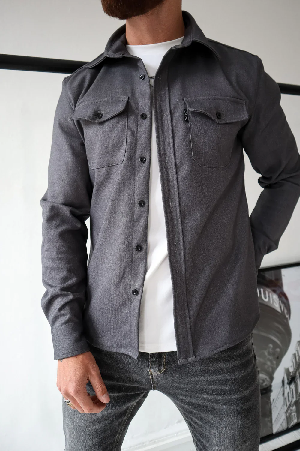 Capo Overshirt Grey - Image 4