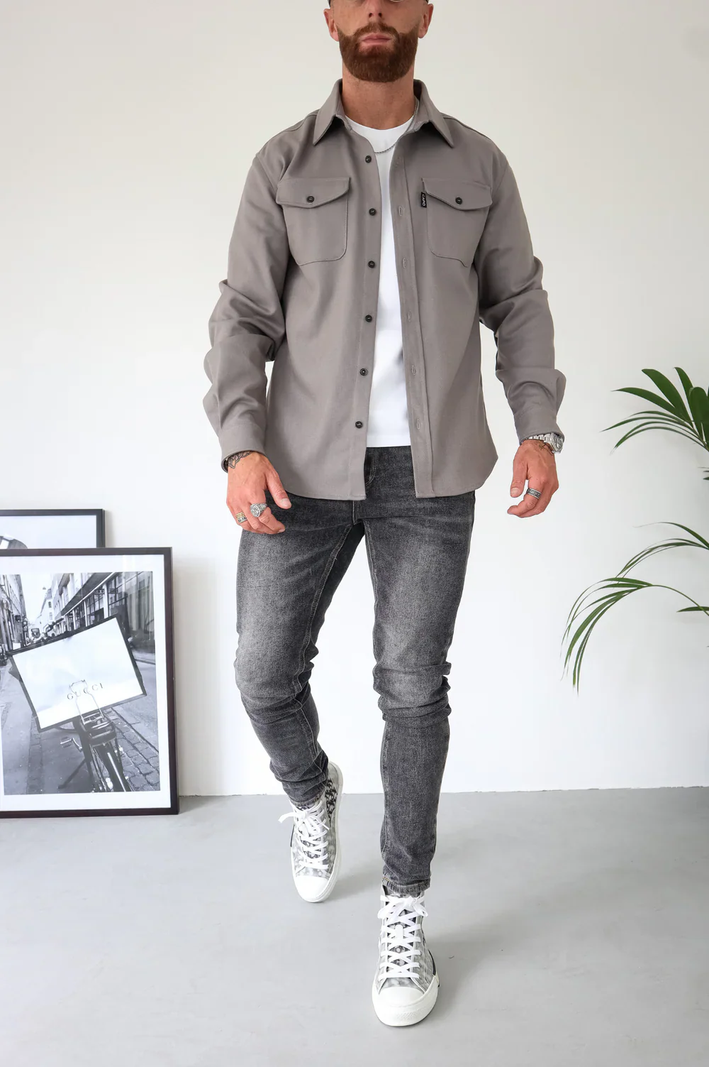 Capo Overshirt Light Grey - Image 3