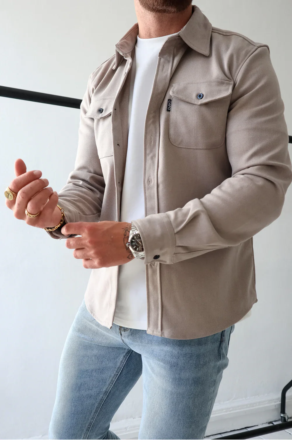 Capo Overshirt Stone - Image 3