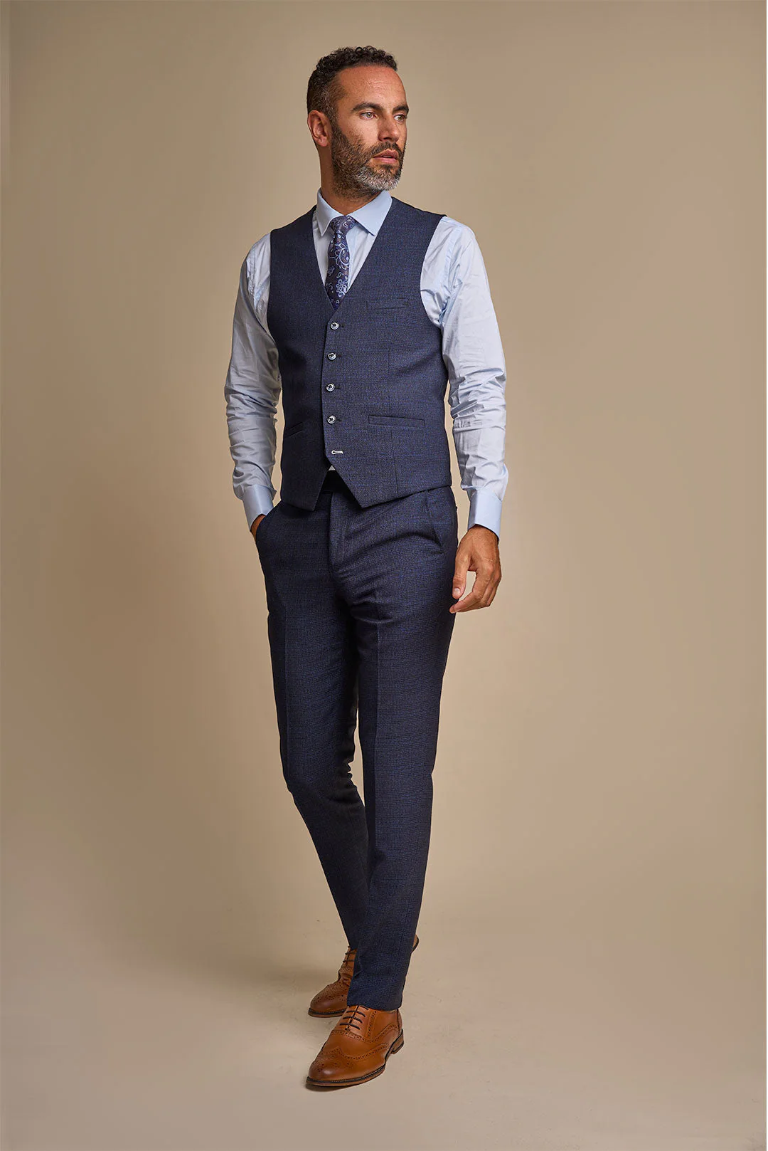 Cavani Caridi Waistcoat Navy - Image 3