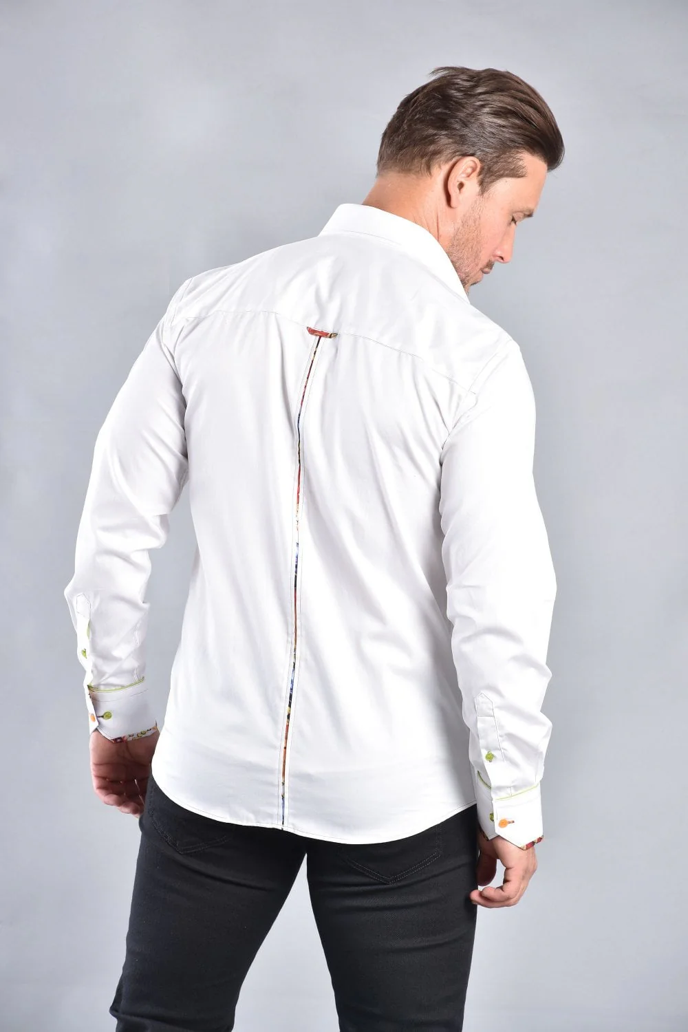 Claudio Lugli CP6969 Classic Signature Plain Shirt - White - Image 4