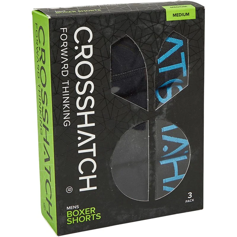 Crosshatch Monoglow Boxer Shorts (3 Pack) - Black - Image 2
