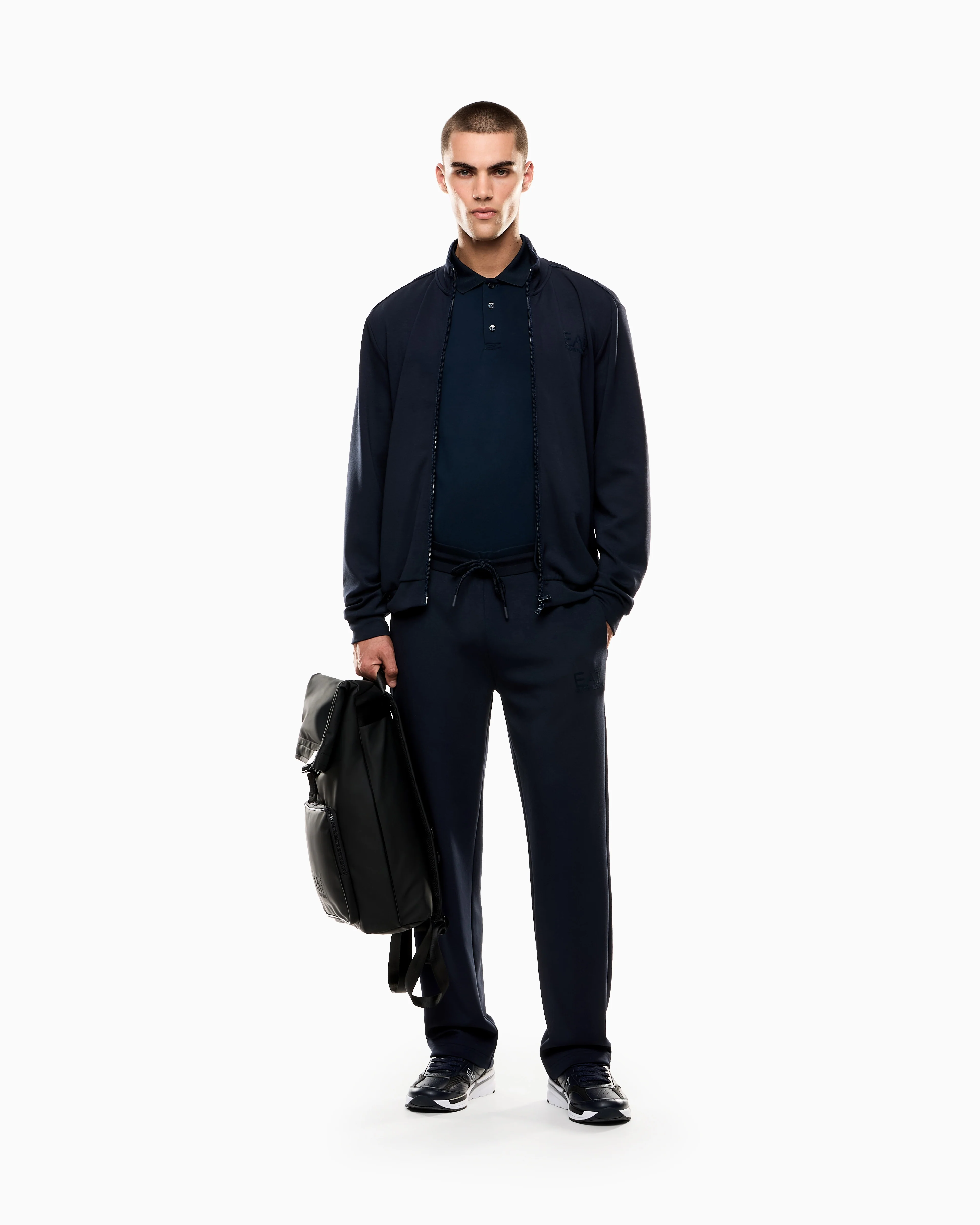 EA7 Emporio Armani 7M000758 Train Lux Identity Polo Shirt - Armani Blue - Image 5