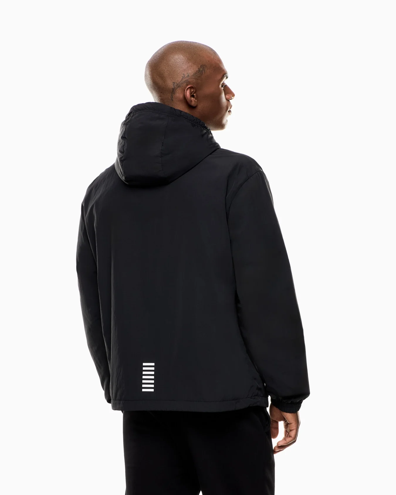 EA7 Emporio Armani 7M000790 Core Identity Nylon Hooded Sweatshirt - Black - Image 3