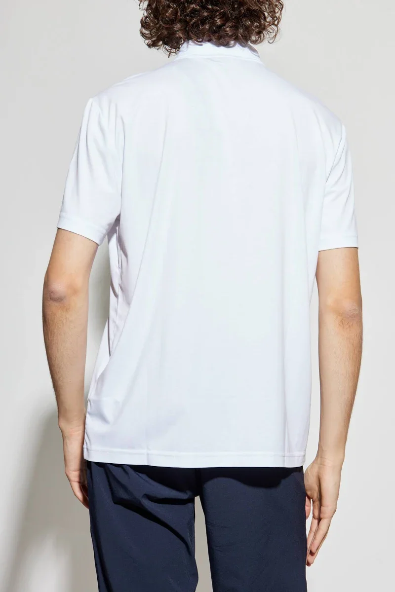 EA7 Emporio Armani 7M000845 Tennis Club Viscose-Blend Jersey Polo Shirt - White - Image 2