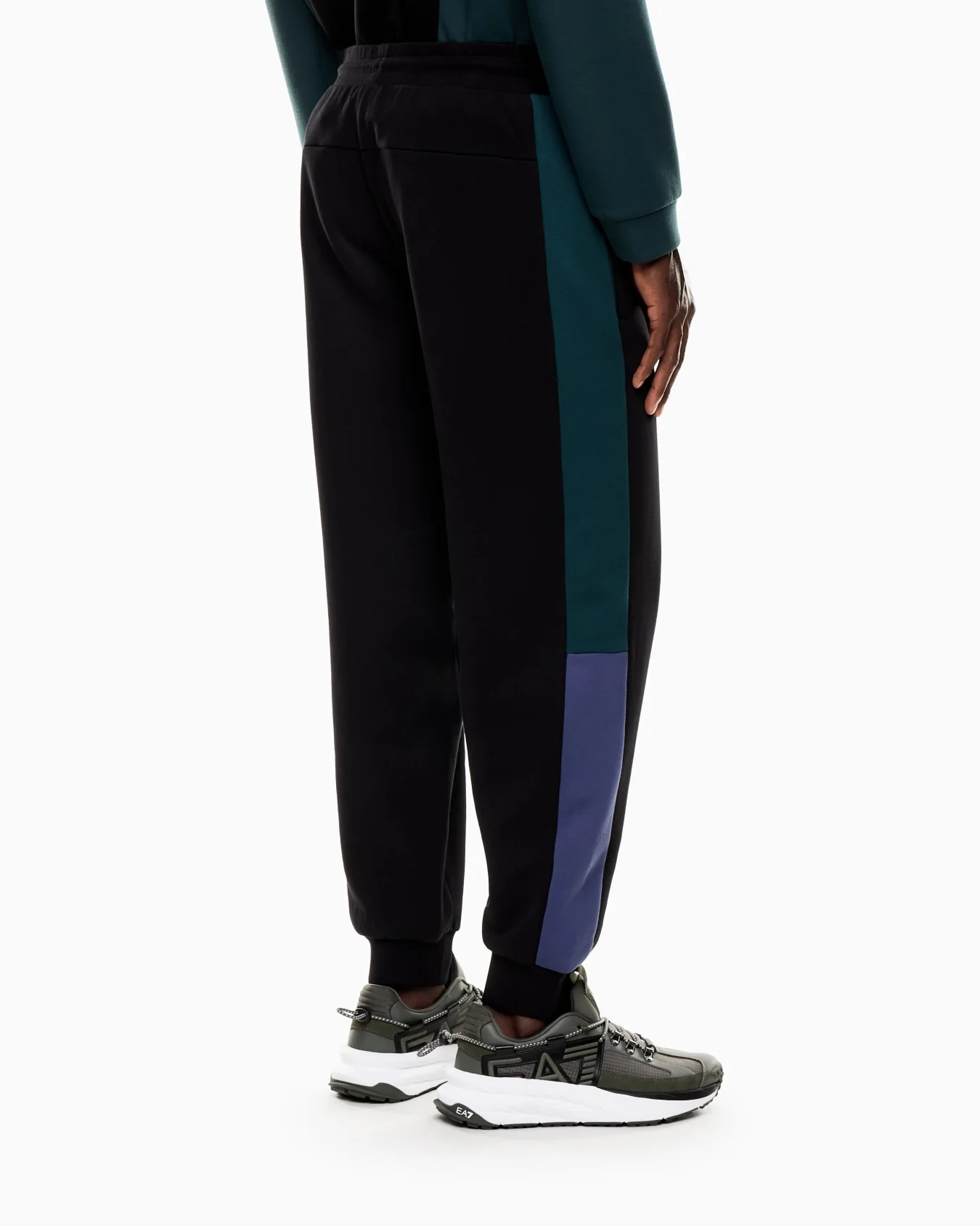 EA7 Emporio Armani 7M000945 ASV Athletic Colour Block Joggers - Black - Image 3
