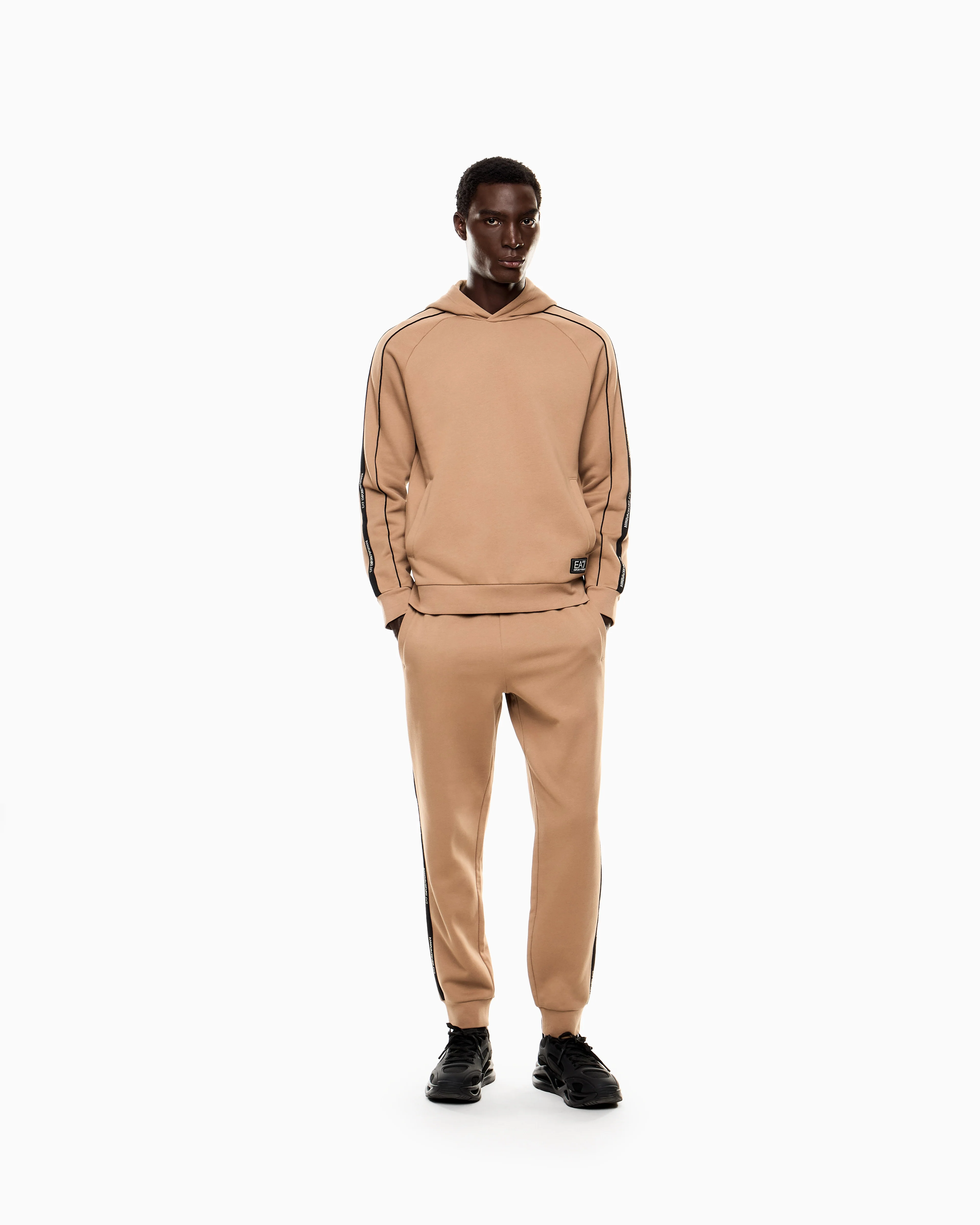 EA7 Emporio Armani 7M000972 Train Hooded Logo Series Sweatshirt - Beige - Image 5