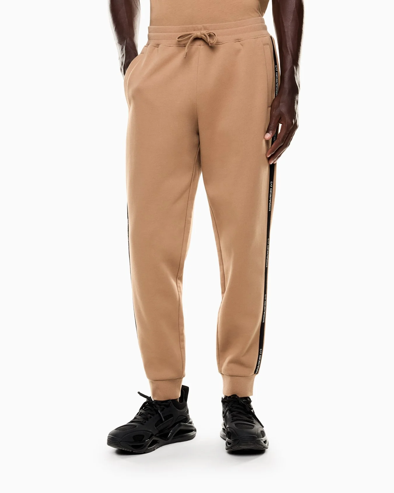 EA7 Emporio Armani 7M000974 Logo Series Cotton-Blend Joggers - Beige - Image 3