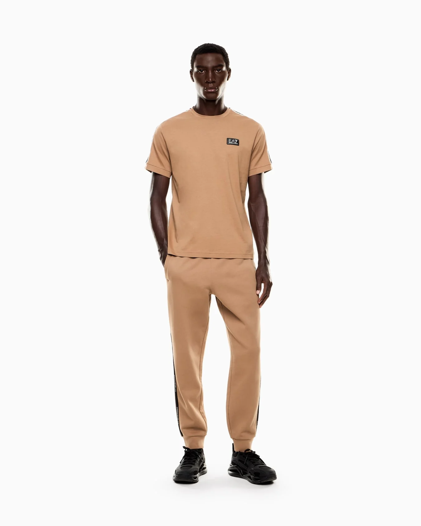 EA7 Emporio Armani 7M000974 Logo Series Cotton-Blend Joggers - Beige - Image 5