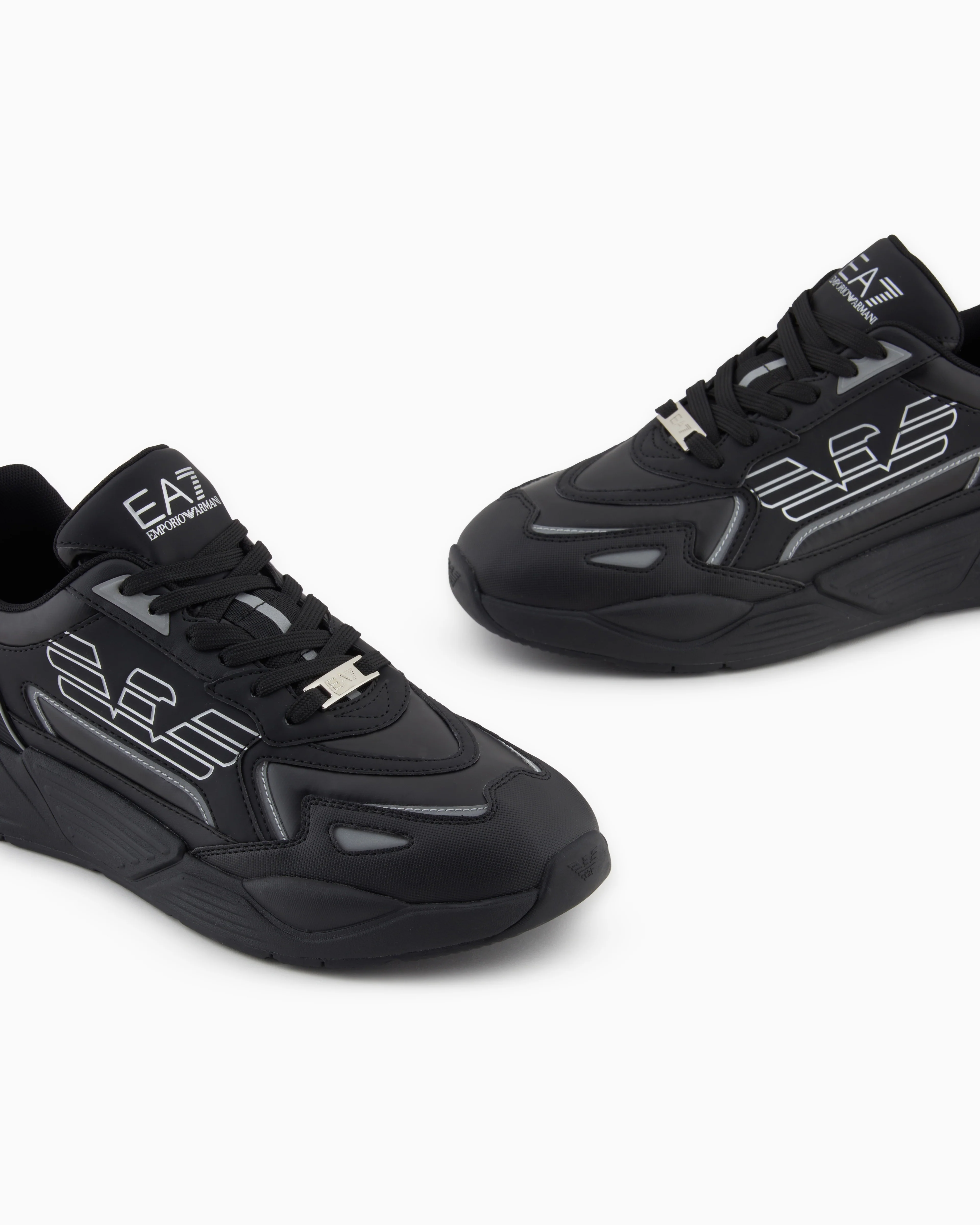 EA7 Emporio Armani 7X000306 Ace Runner Special Sneakers - MC032 Triple Black/Silver - Image 3
