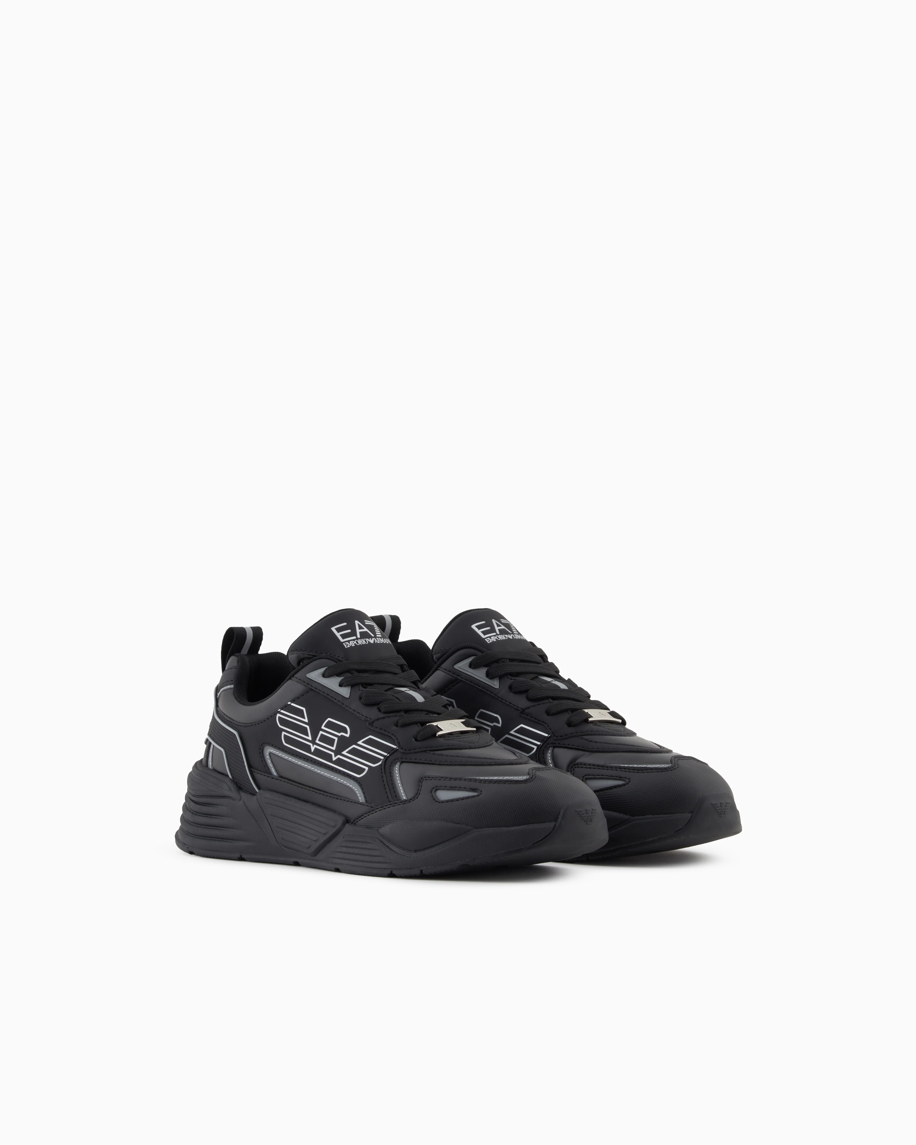 EA7 Emporio Armani 7X000306 Ace Runner Special Sneakers - MC032 Triple Black/Silver - Image 6