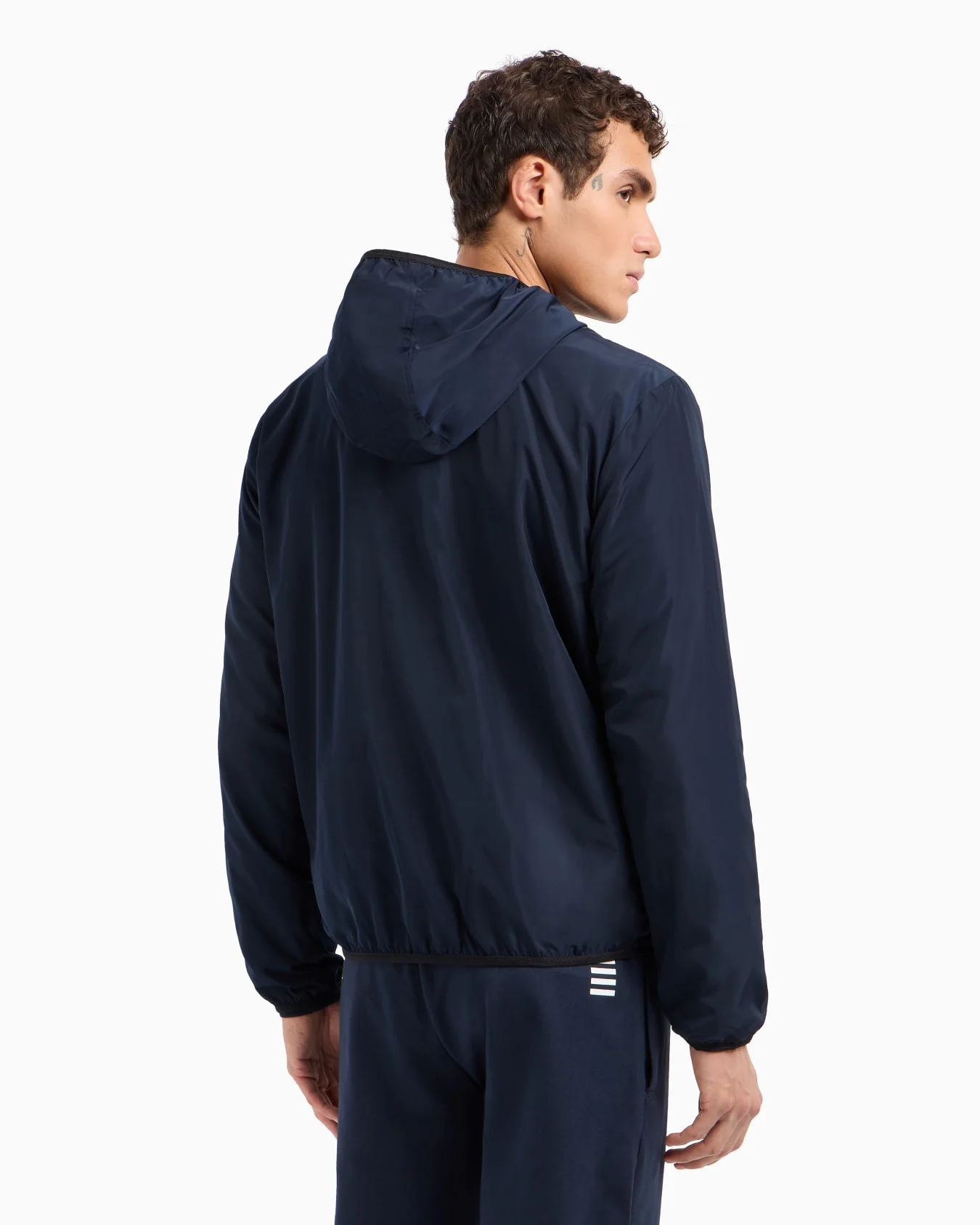 EA7 Emporio Armani 8NPB22 Core Identity Hooded Bomber Jacket - Blue - Image 3