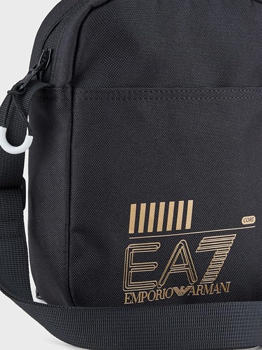 EA7 Emporio Armani Woven Sholder Bag - 26121 Black/Gold - Image 3