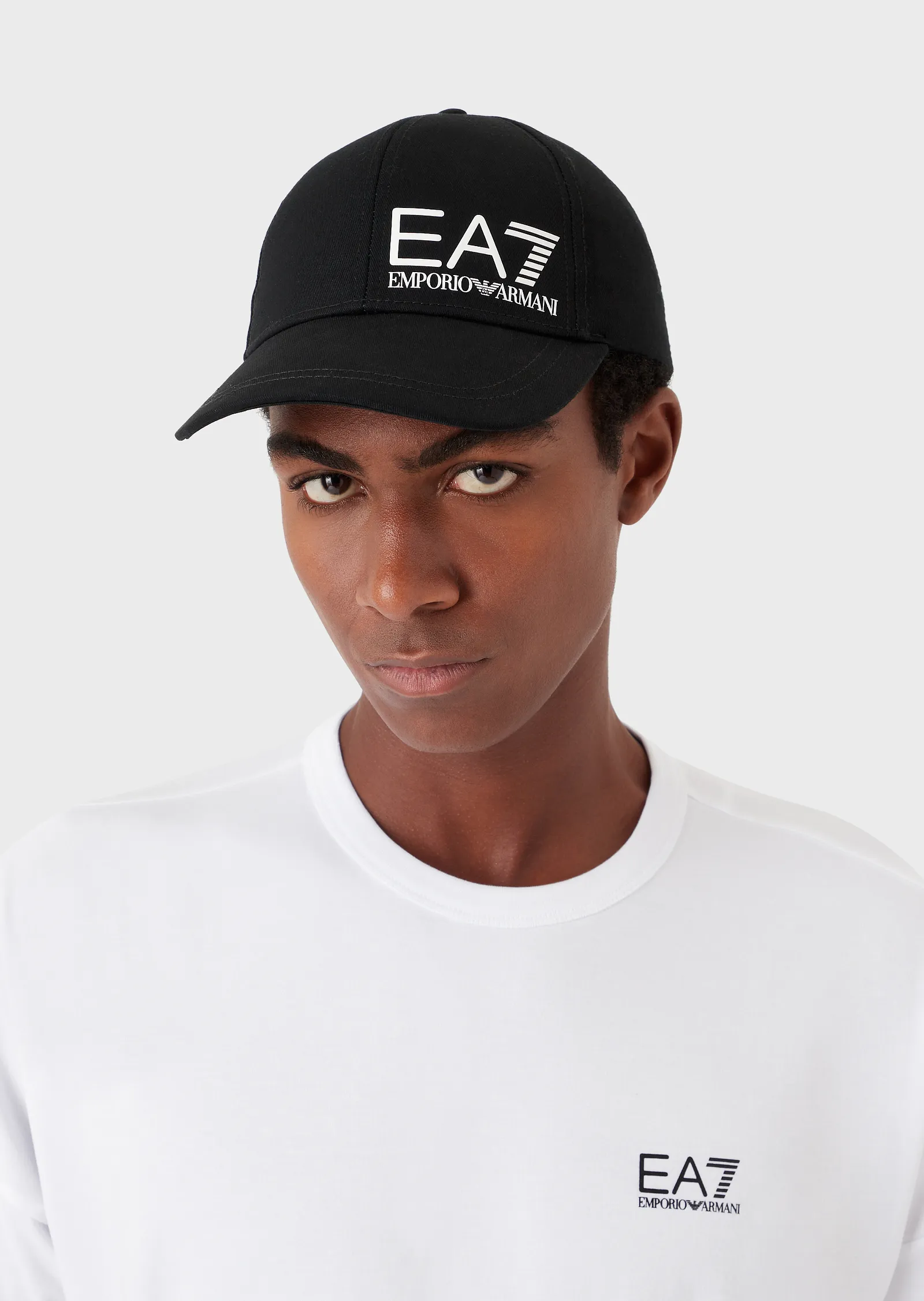 EA7 Emporio Armani Woven Baseball Cap Black/White - Image 3