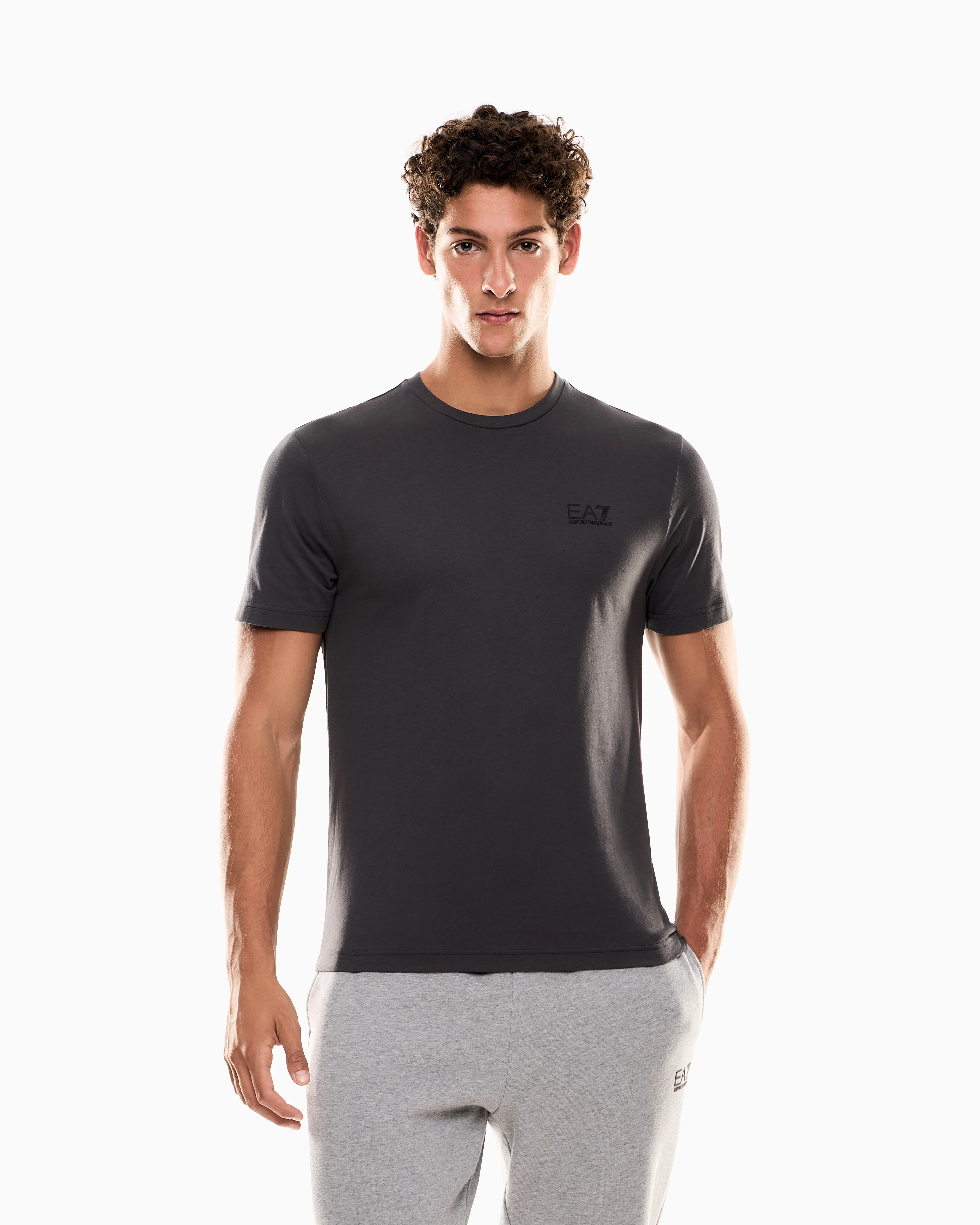 EA7 Emporio Armani 8NPT25 Pima Cotton Core T-Shirt - Asphalt - Image 2