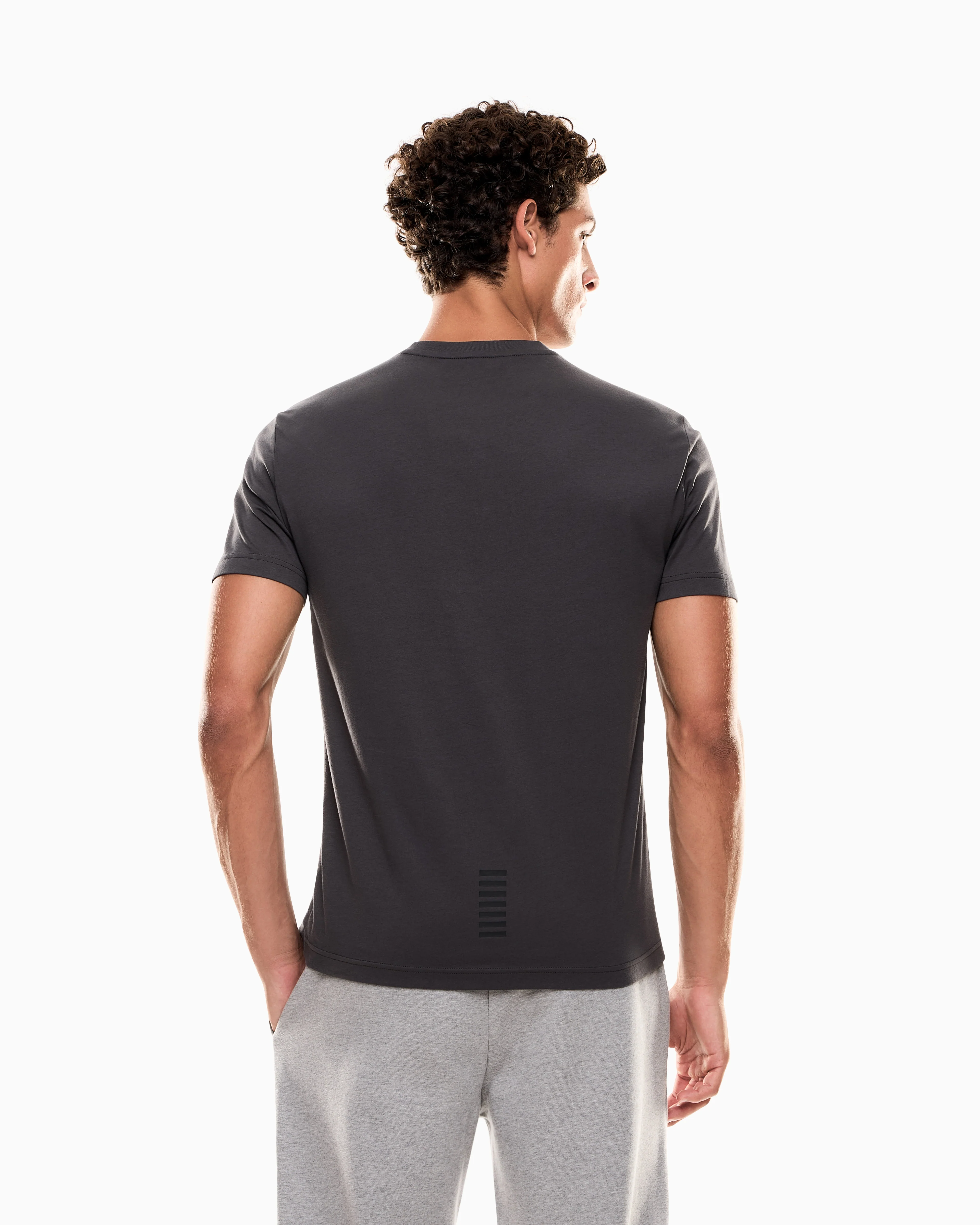 EA7 Emporio Armani 8NPT25 Pima Cotton Core T-Shirt - Asphalt - Image 3
