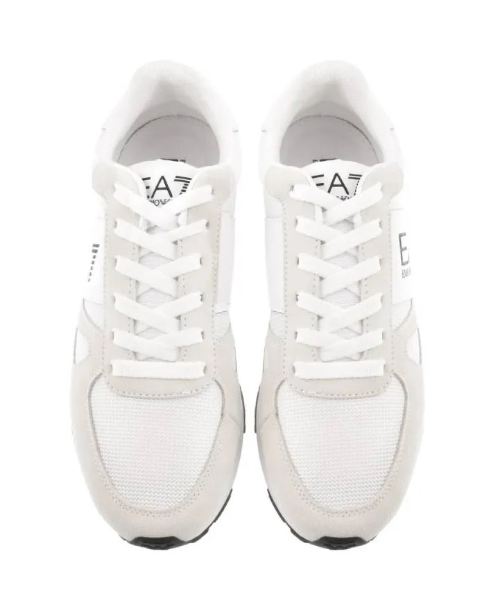 EA7 Emporio Armani X8X151 Woven Trainer White & Black - Image 3