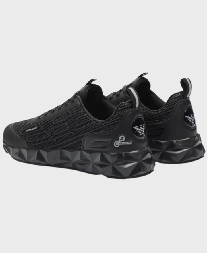 EA7 Emporio Armani X8X154 Woven Sneaker M826 Triple Black/Silver - Image 3