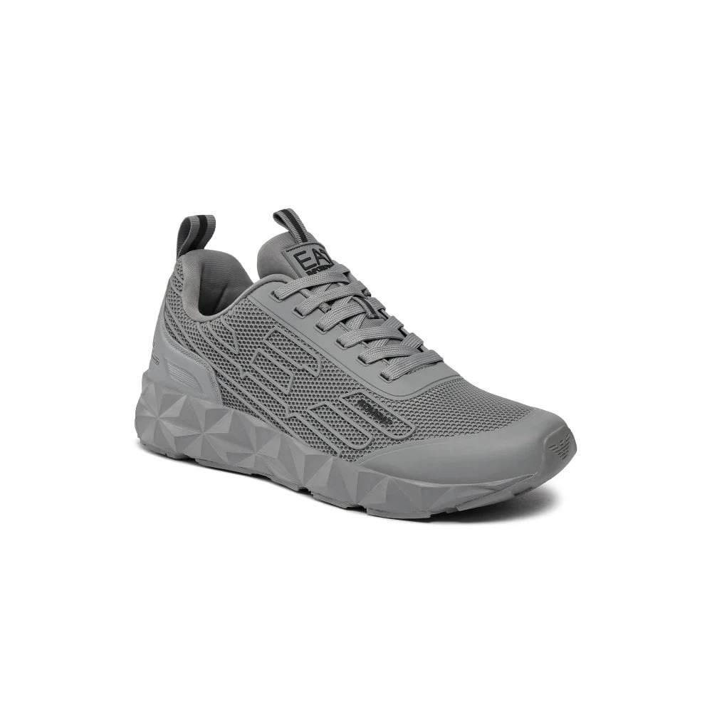EA7 Emporio Armani X8X154 Woven Sneaker - Triple Volcanic Glass/Silver - Image 3
