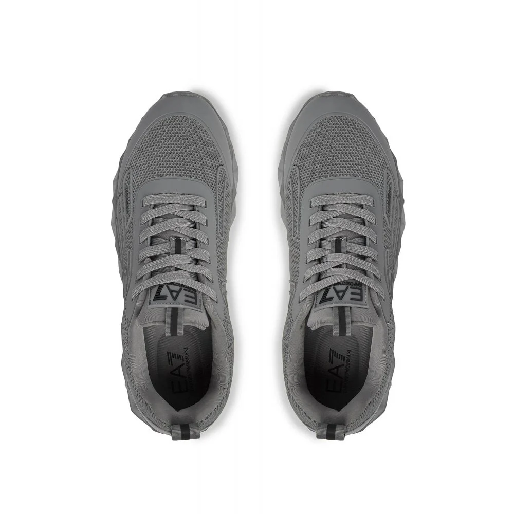 EA7 Emporio Armani X8X154 Woven Sneaker - Triple Volcanic Glass/Silver - Image 4