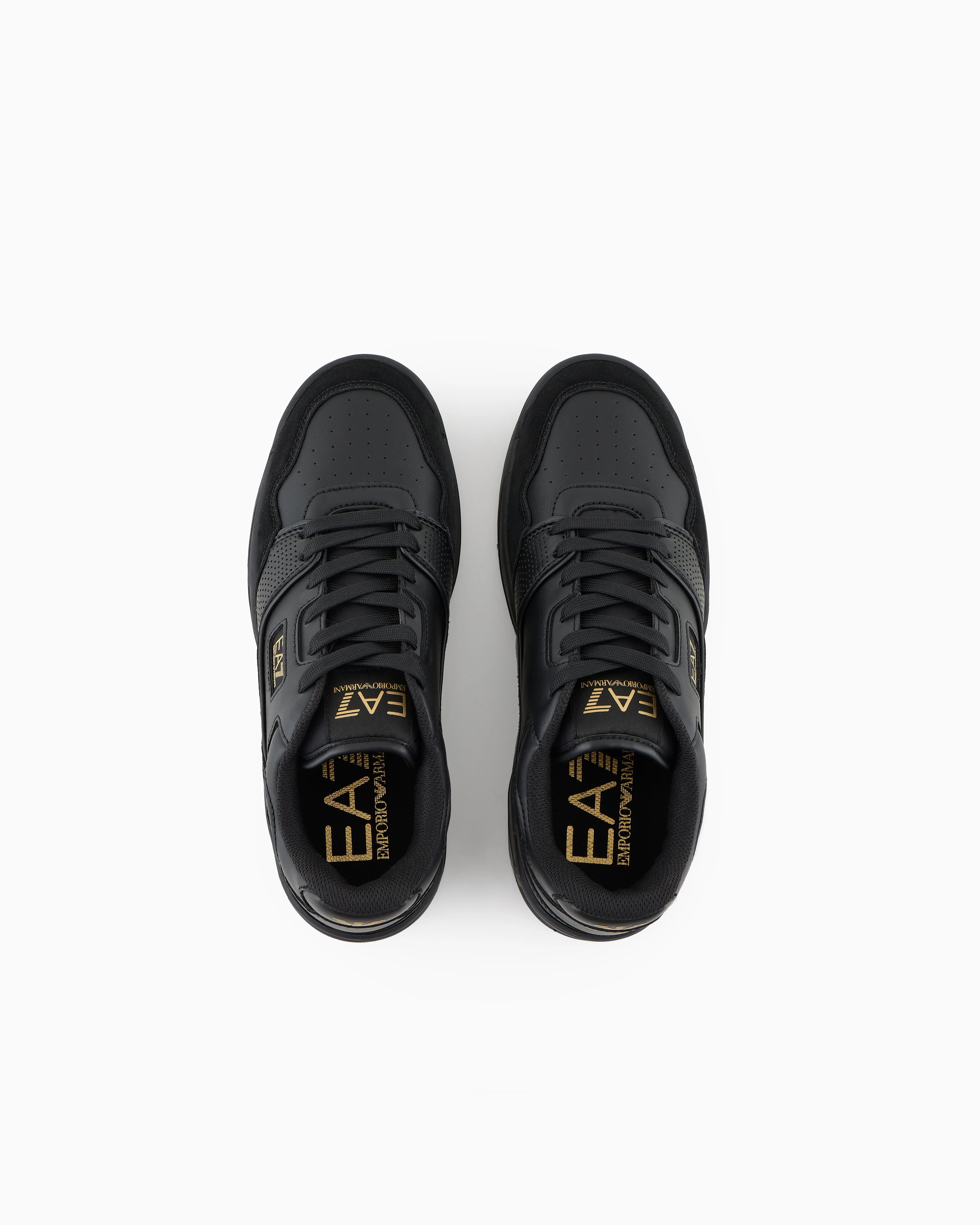 EA7 Emporio Armani X8X187 Woven Trainer Black & Gold - Image 6