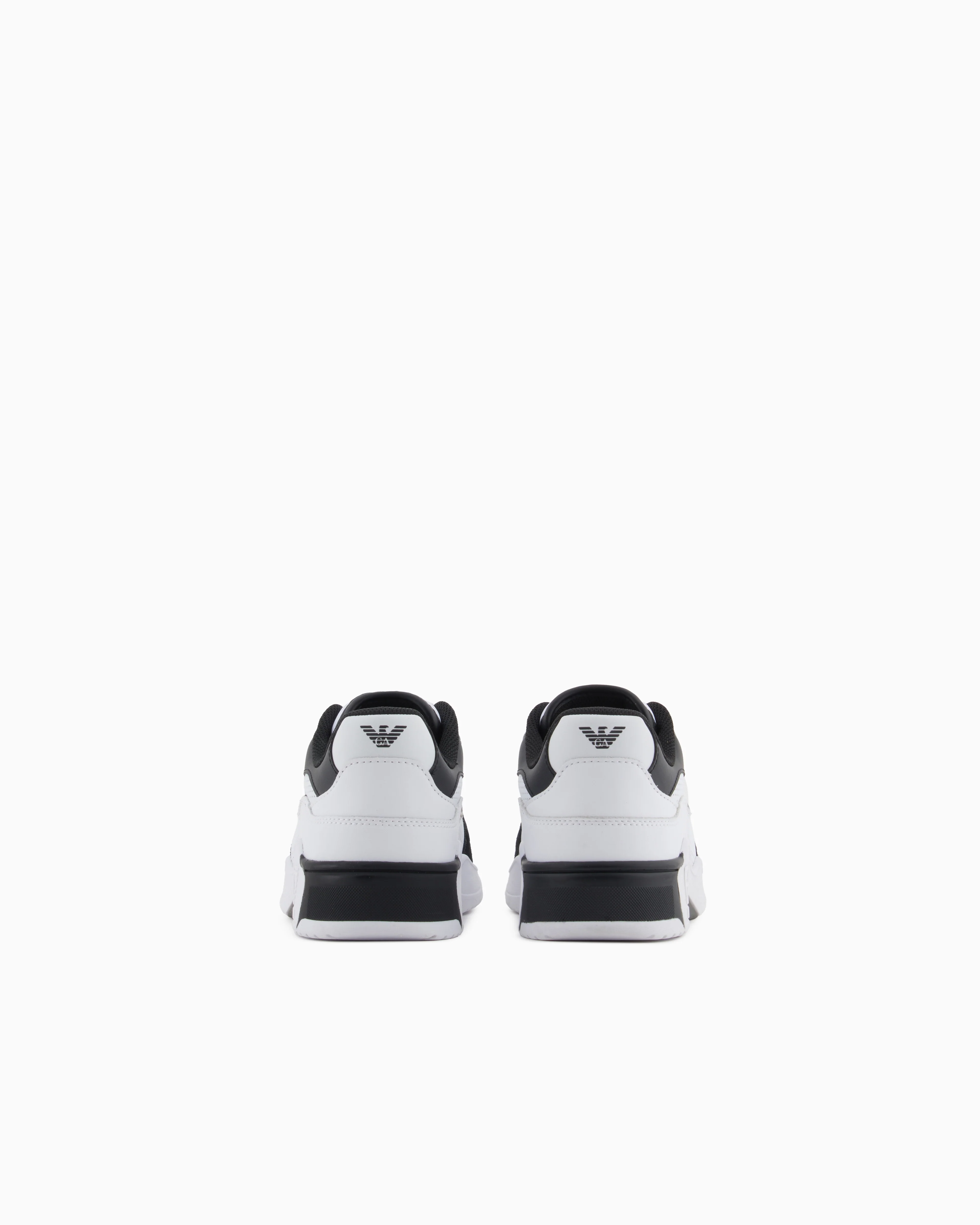EA7 EMPORIO ARMANI X8X187 WOVEN TRAINER WHITE & BLACK - Image 4