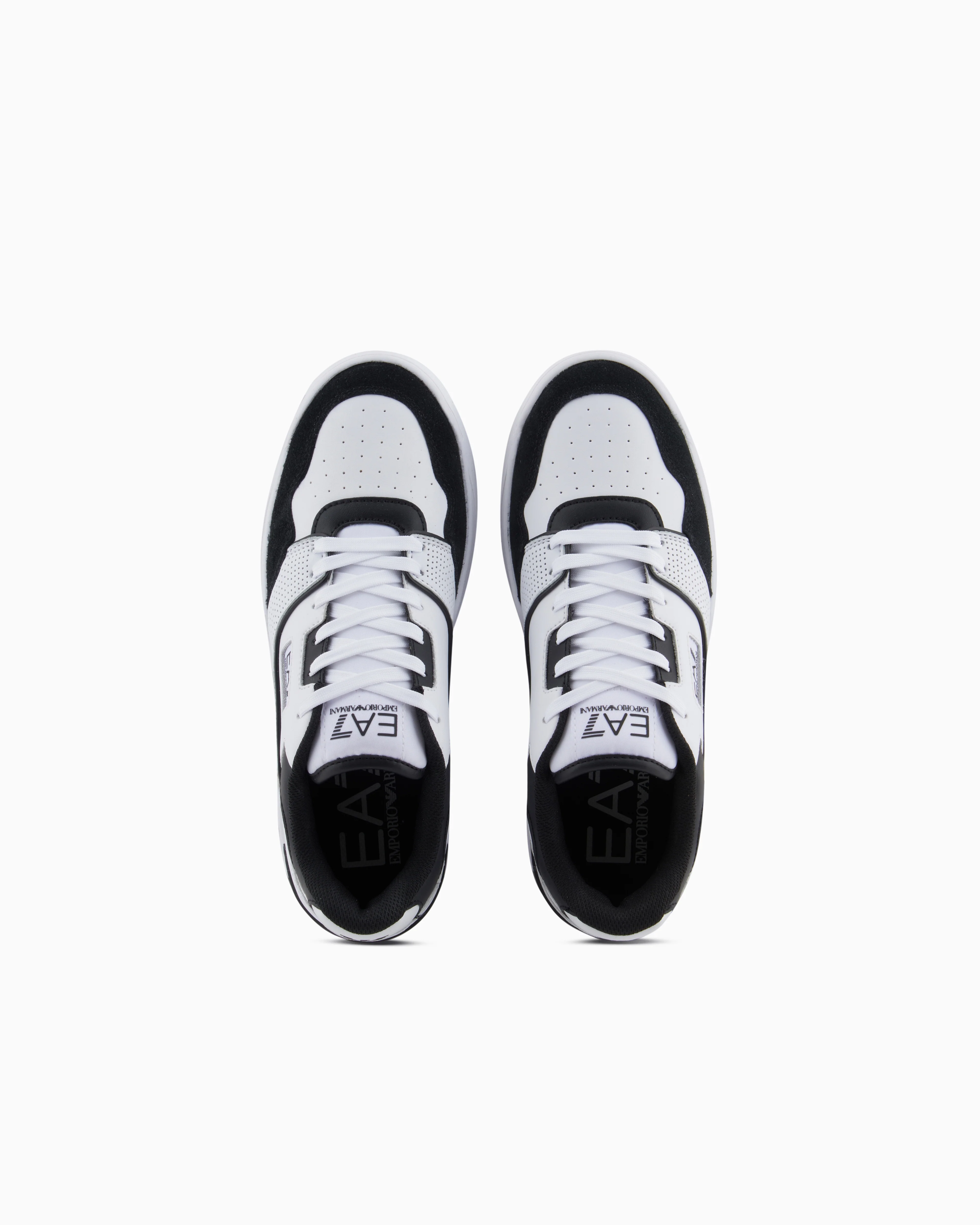 EA7 EMPORIO ARMANI X8X187 WOVEN TRAINER WHITE & BLACK - Image 5