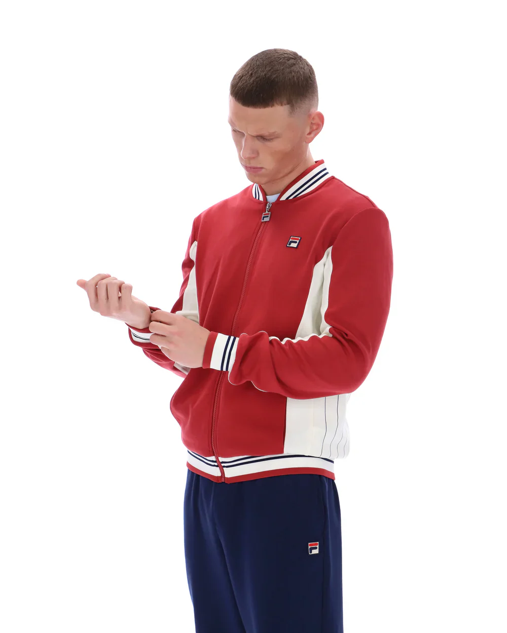 Fila LM161RN1 Settanta Baseball Track Jacket 755 - Garnet/Gardenia/Fila Navy - Image 3
