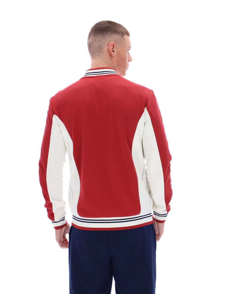 Fila LM161RN1 Settanta Baseball Track Jacket 755 - Garnet/Gardenia/Fila Navy - Image 4