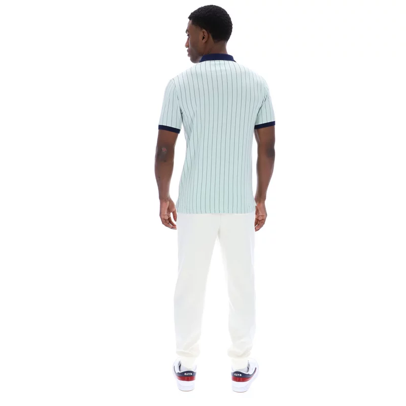 Fila LM1839AT Classic Vintage Striped Polo T-Shirt - Surf Spray/Fila Navy/White - Image 2