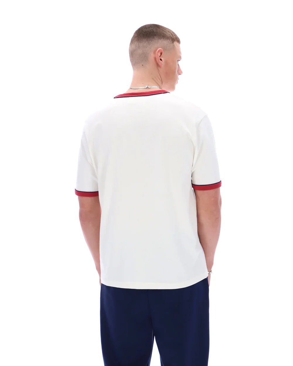 Fila SS26MH046 Rosario T-Shirt 130 - Gardenia/Garnet/Fila Navy - Image 5