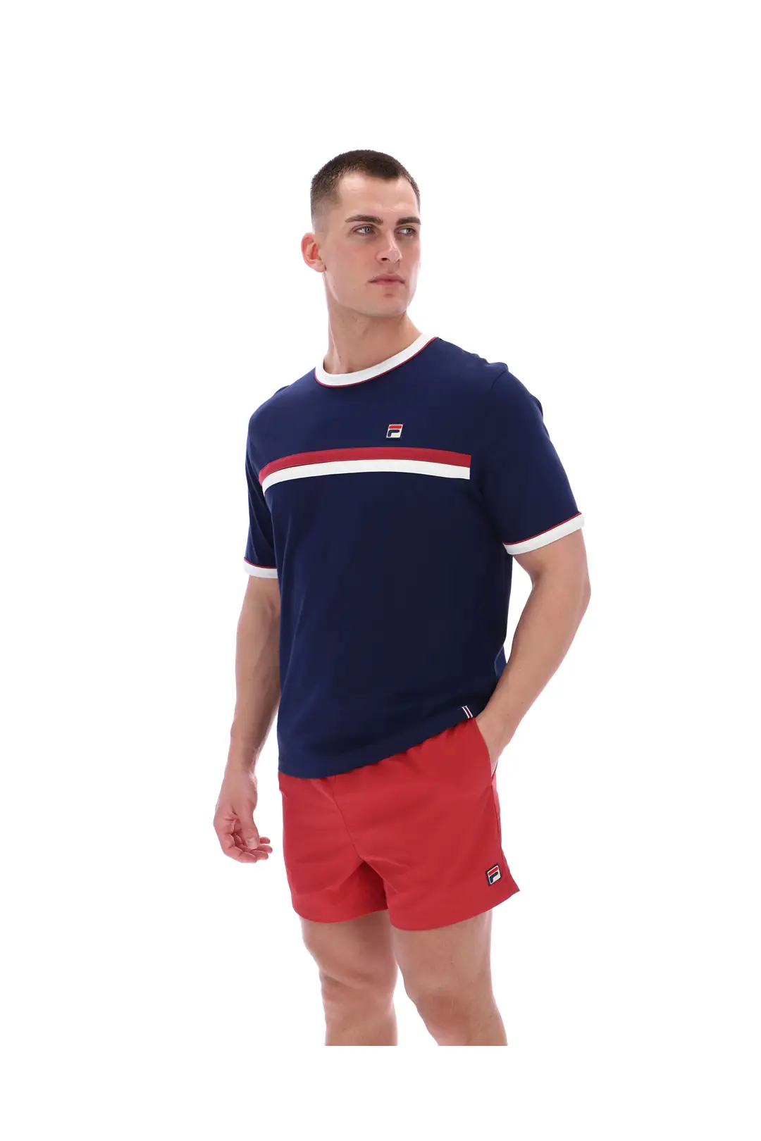 Fila SS26MH046 Rosario T-Shirt 410 - Fila Navy/Gardenia Garnet - Image 3