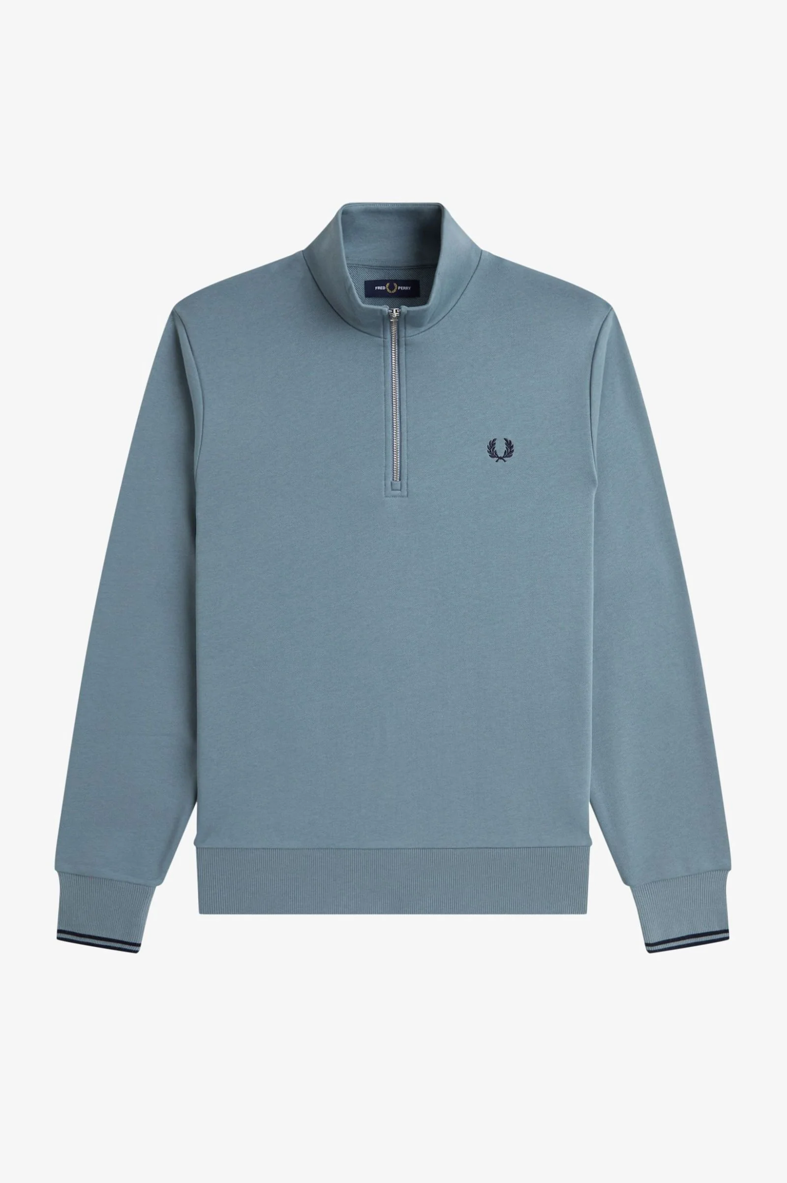 Fred Perry M5374 Half Zip Sweatshirt - Z56 Stockport Blue/Navy - Image 4