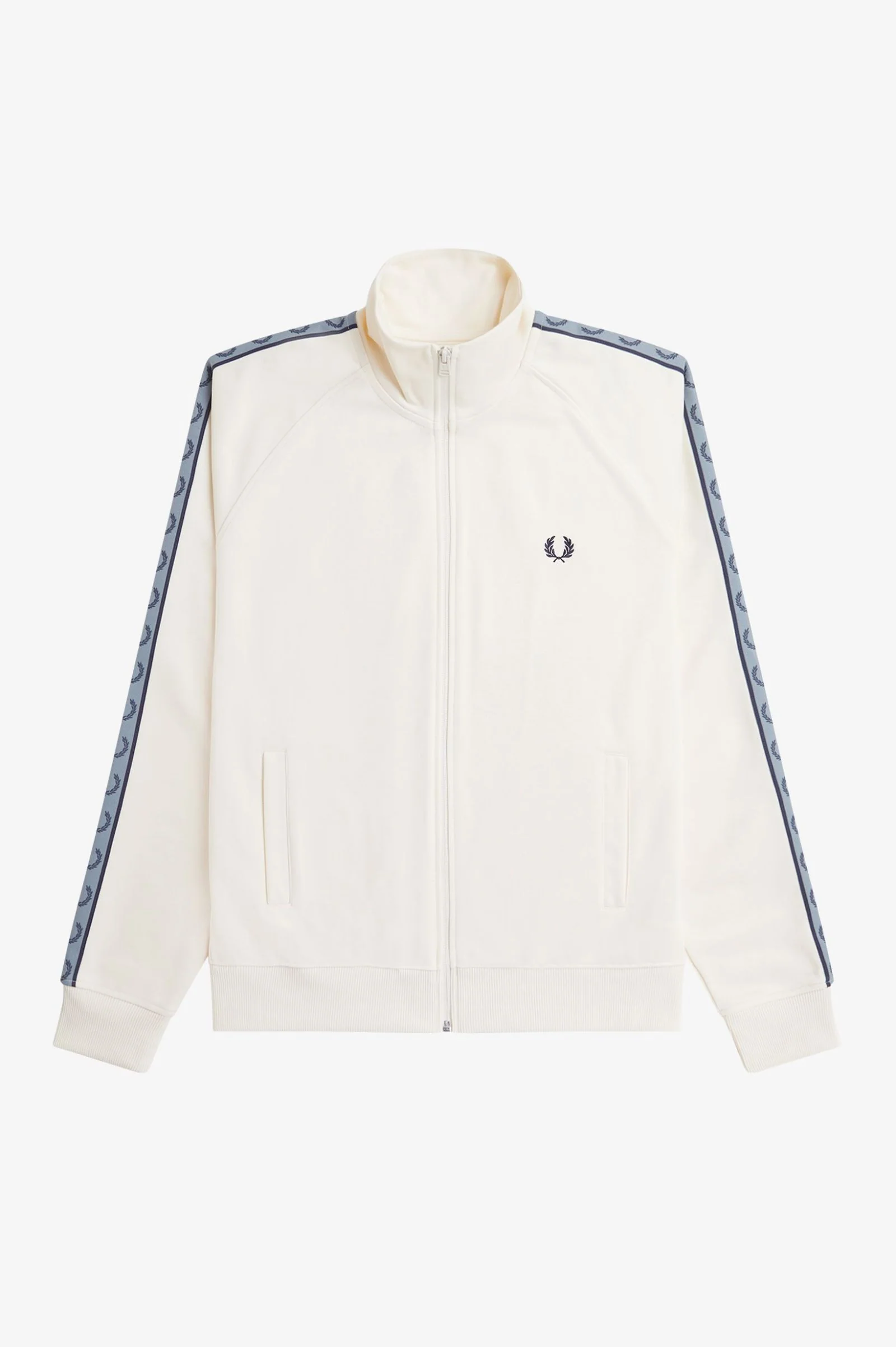 Fred Perry J5557 Contast Taped Track Jacket - Z29 Ecru/Navy - Image 5