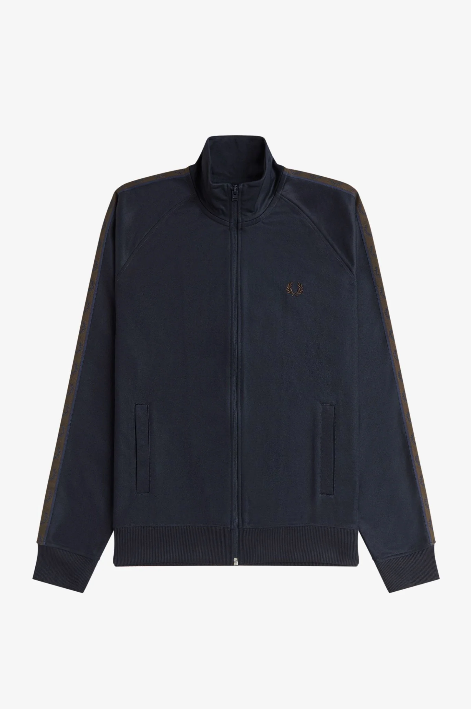 Fred Perry J5557 Contrast Tape Track Jacket - 40A Navy / Burnt Tobacco - Image 6