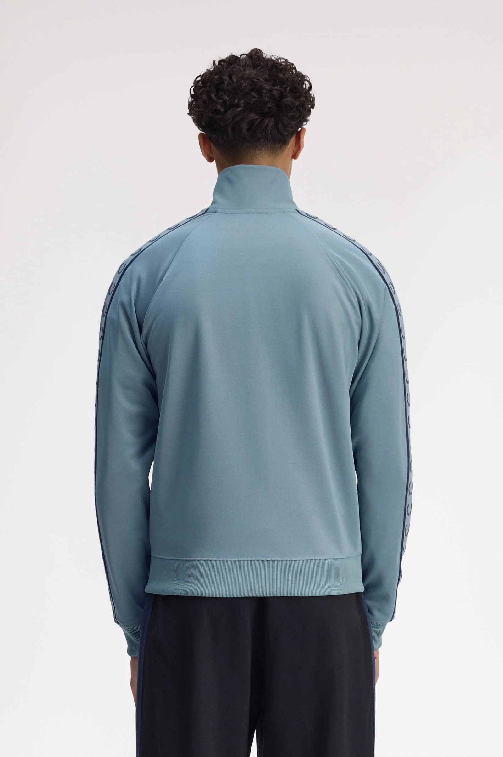 Fred Perry J5557 Contrast Tape Track Jacket - Z56 Stockport Blue/Navy - Image 2