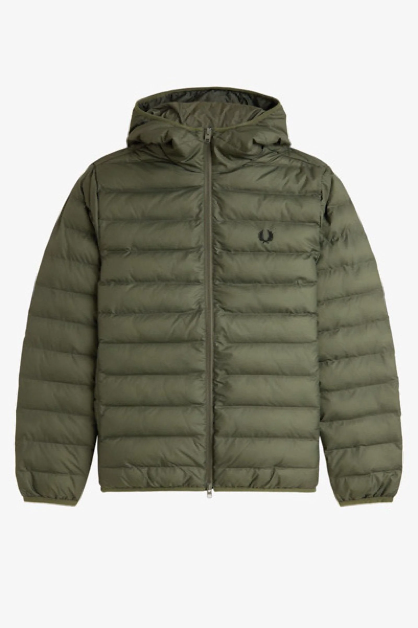 Fred Perry J8553 Hooded Insulated Jacket - X21 Laurel Wreth Green - Image 4