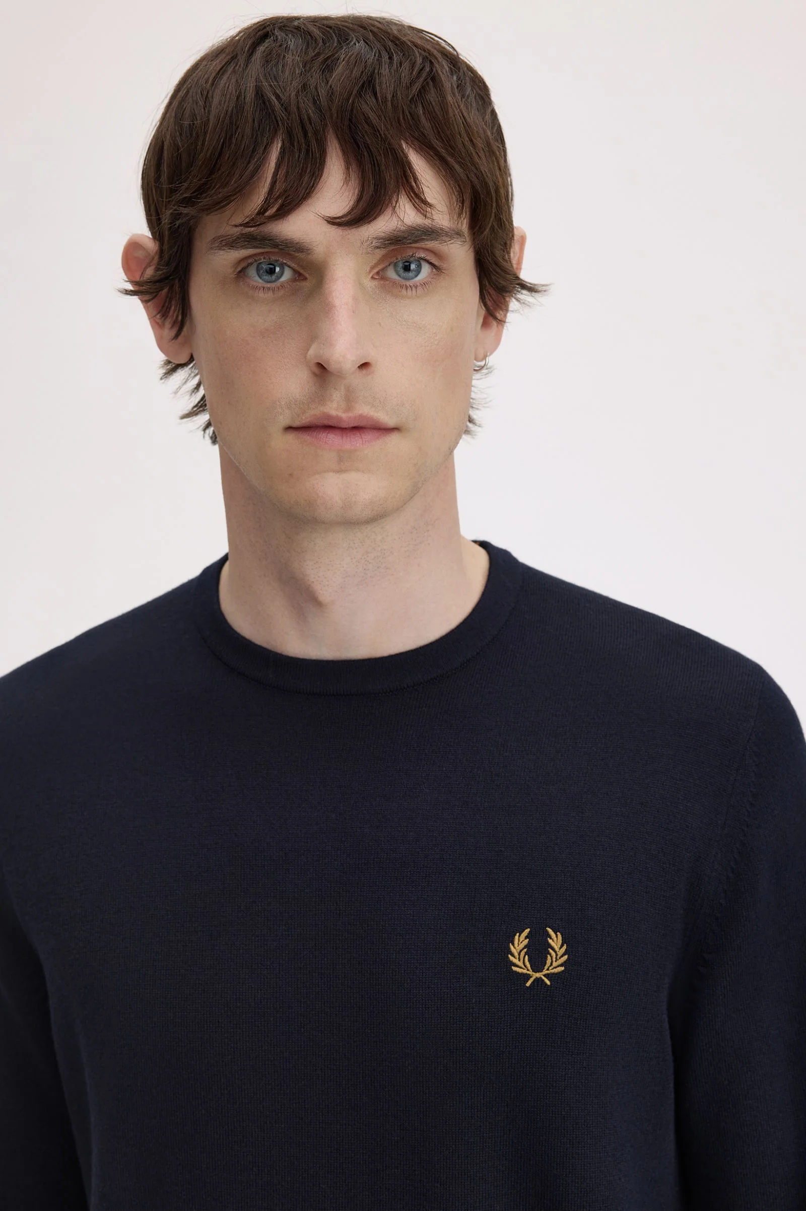 Fred Perry K9601 Classic Crew Neck Jumper - 795 Navy - Image 3