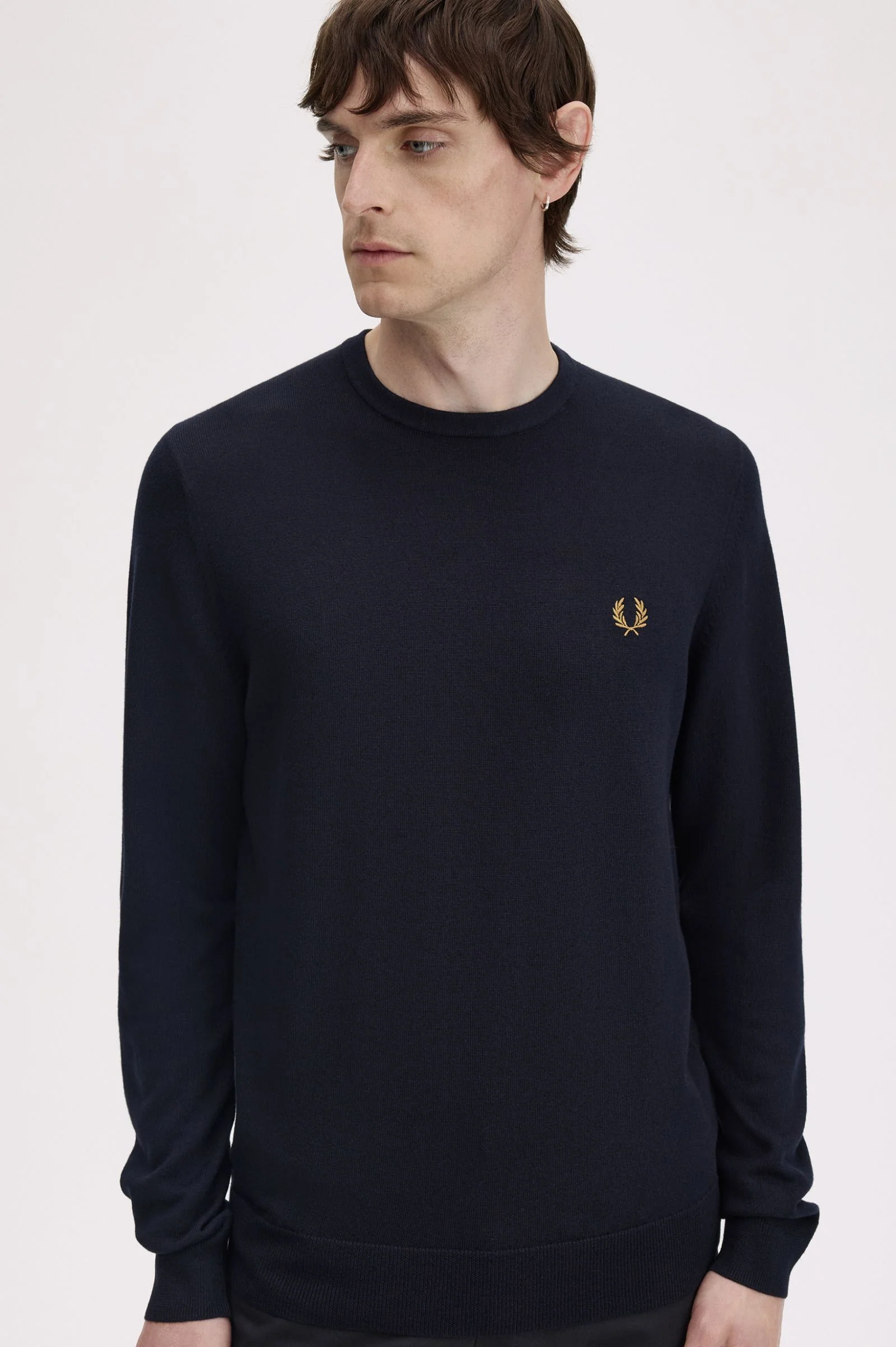 Fred Perry K9601 Classic Crew Neck Jumper - 795 Navy - Image 4