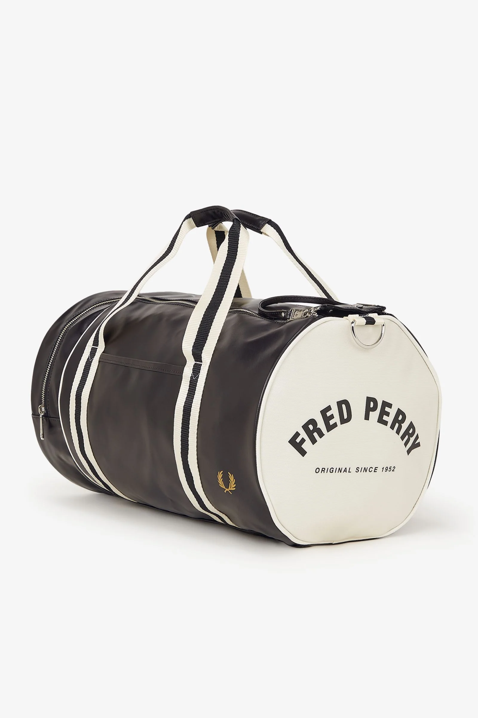 Fred Perry L7255 Classic Barrel Bag D57 - Black Ecru - Image 2