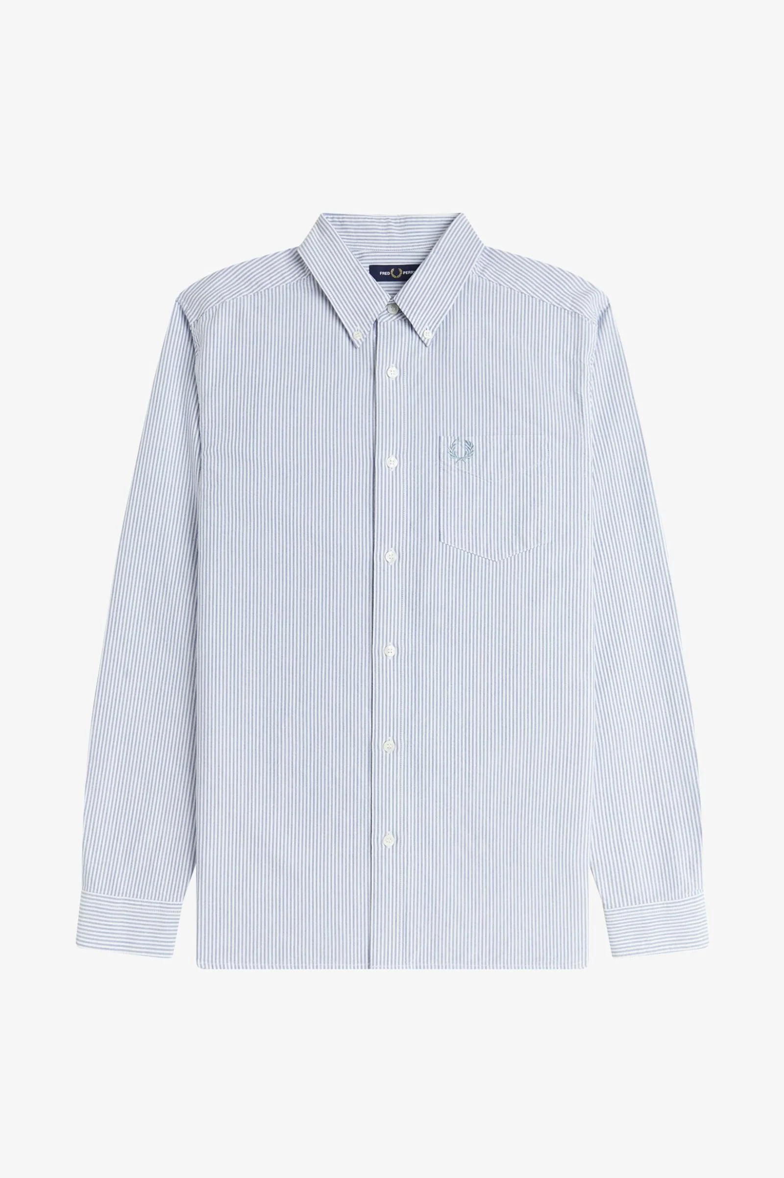 Fred Perry M1768 Oxford Stripe Shirt - 38A Blue/White - Image 5