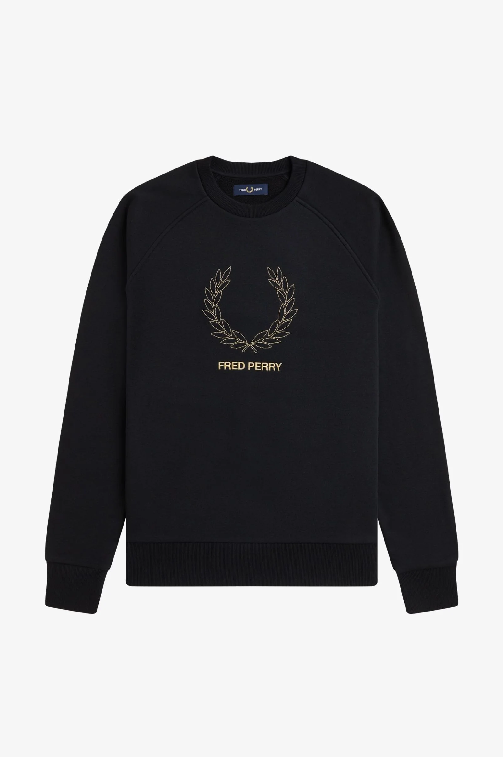 Fred Perry M1769 Outline Laurel Wreath Sweatshirt - 102 Black - Image 4
