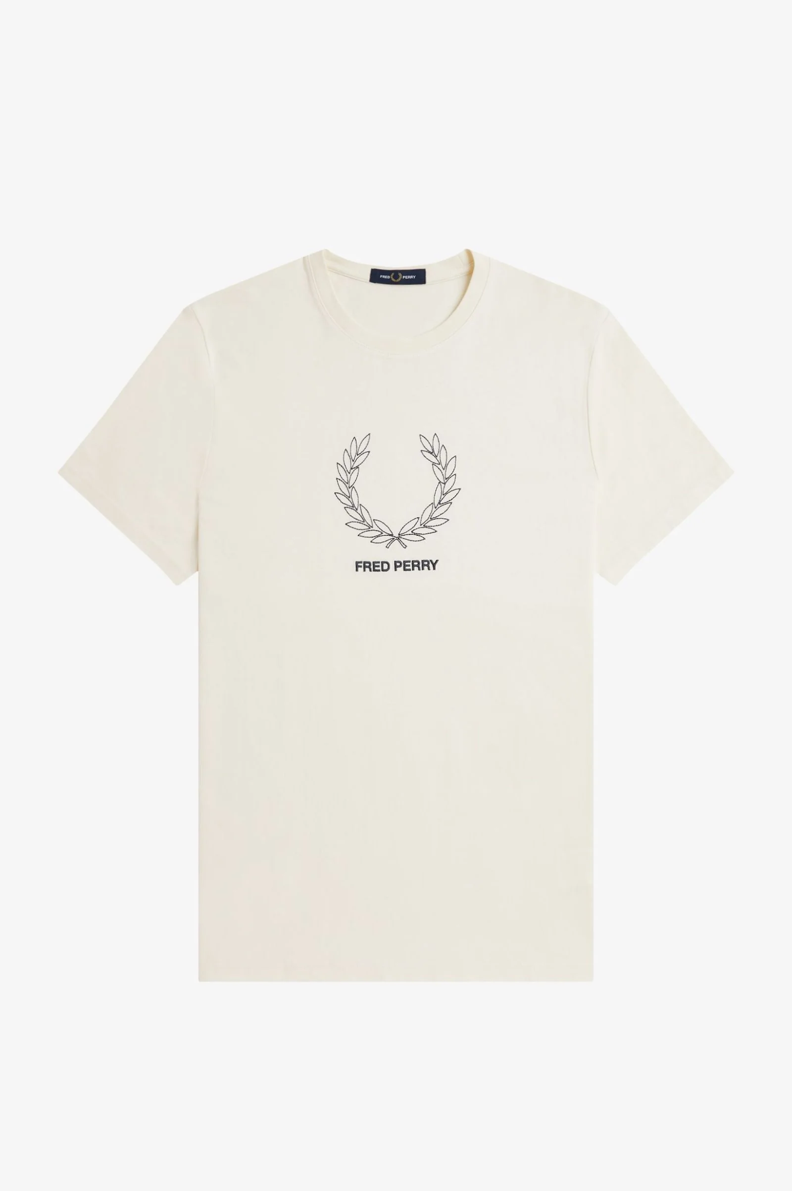 Fred Perry M1776 Outline Laurel Wreath T-Shirt - 560 Ecru - Image 5