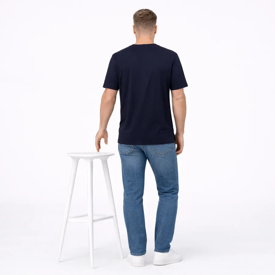 Fred Perry M2408 Pocket Detail T-Shirt X86 - Tennis Blue - Image 3