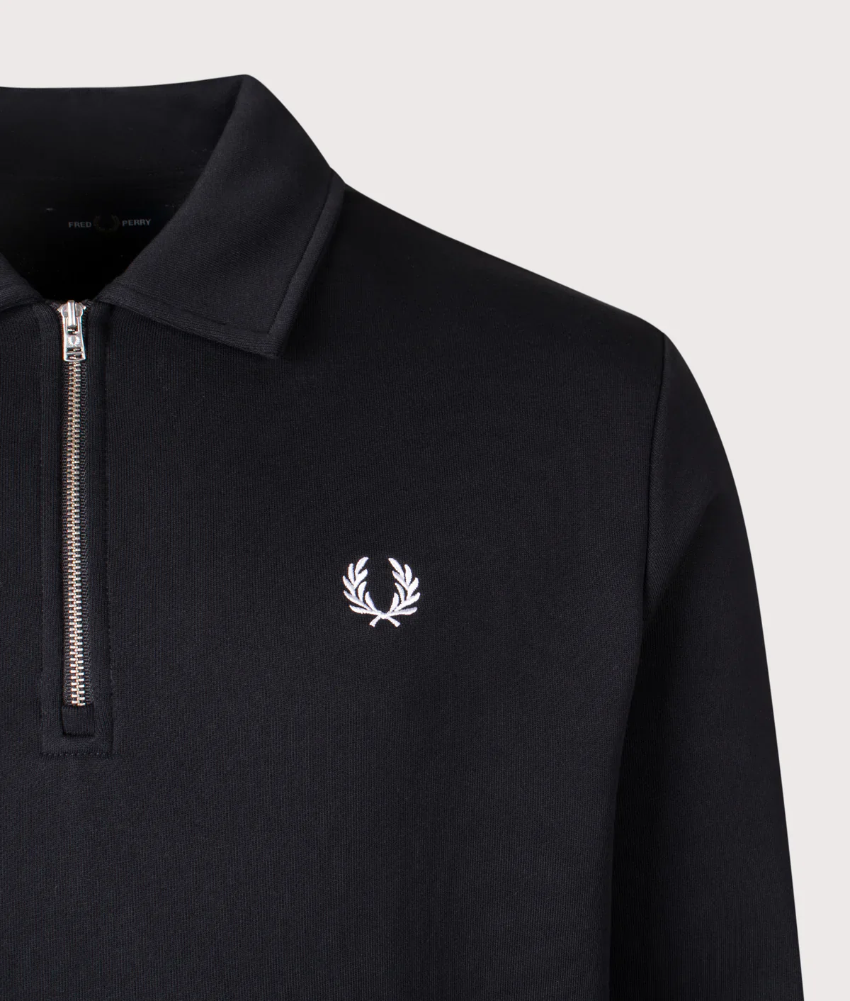 Fred Perry M2426 Half Zip Collared Sweatshirt 102 - Black - Image 2
