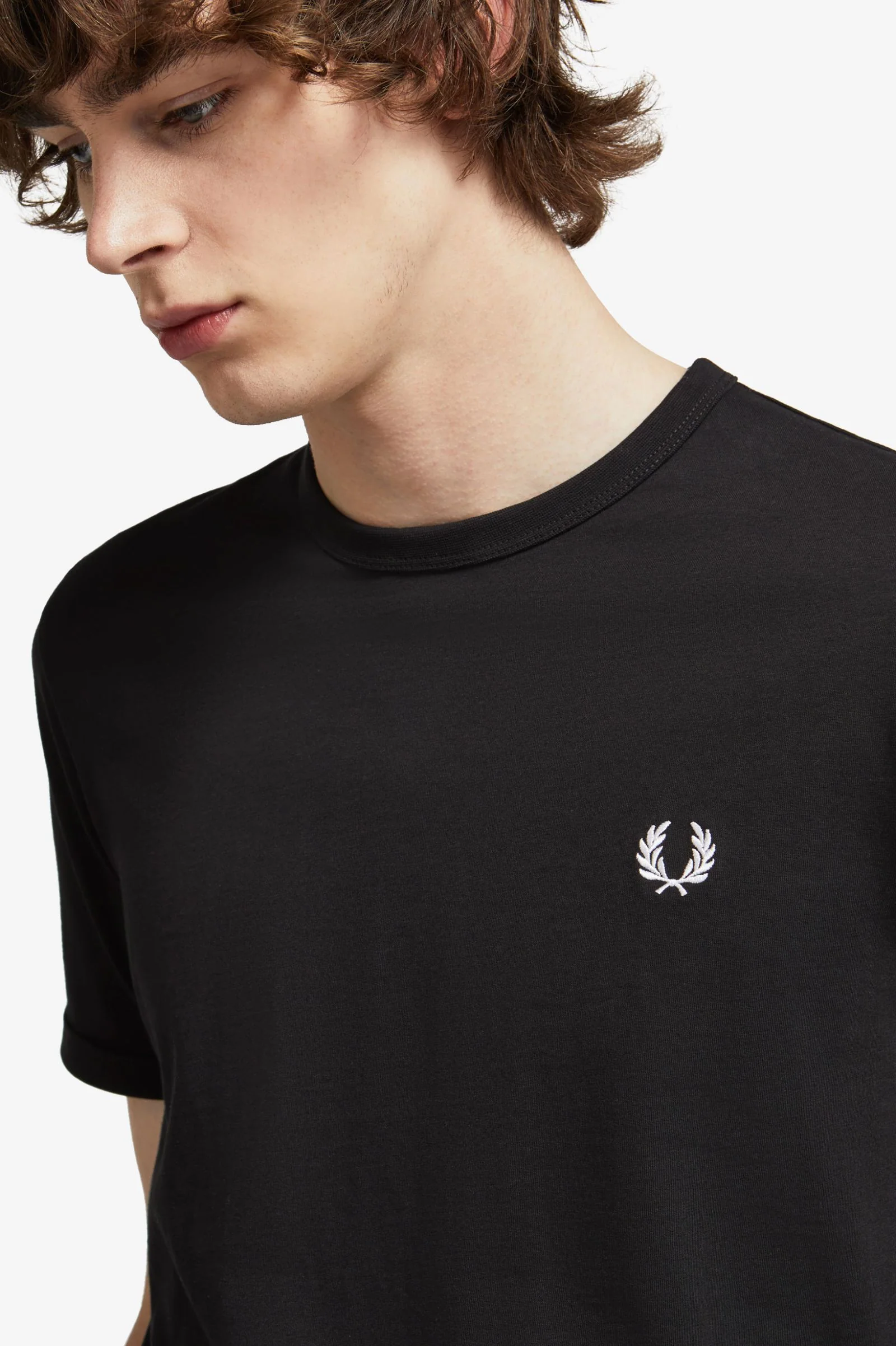 Fred Perry M3519 Ringer T-Shirt Black - Image 2
